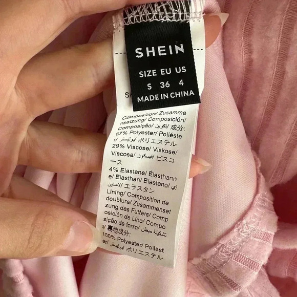 Shein Maternity Cotton Candy Pink Fuzzy Ribbed Off the Shoulder Midi Dress,Small - Picture 10 of 16